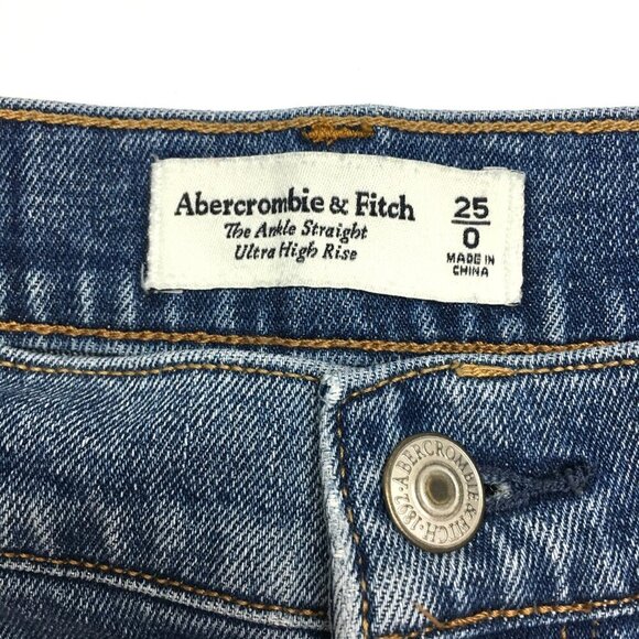 Abercrombie & Fitch Jeans The Ankle Straight Ultra High Rise Stretch size 25 - Picture 3 of 8